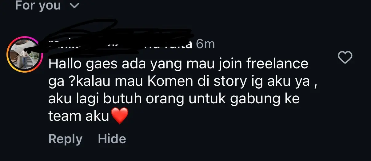 lowongan palsu di komentar instagram